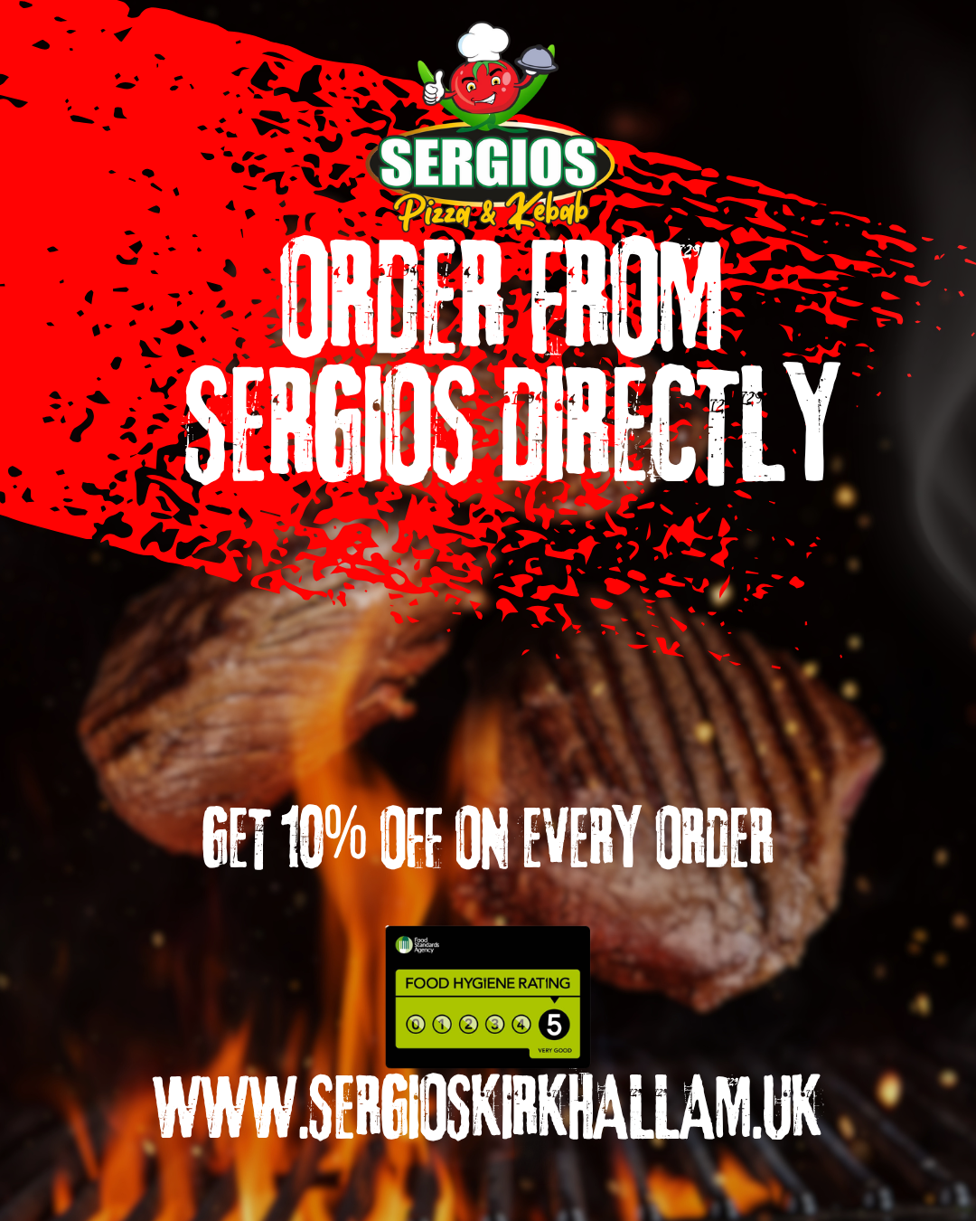 Sergios Pizza mobile app for ordering food in Kirk Hallam